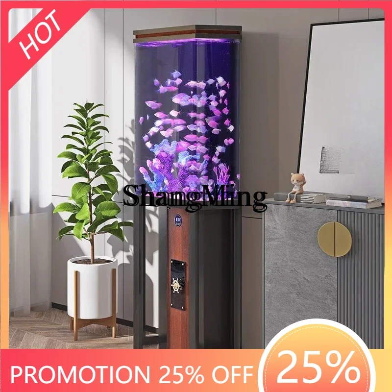 FG good-looking  creative fish tank ecological floor living room small round aquarium