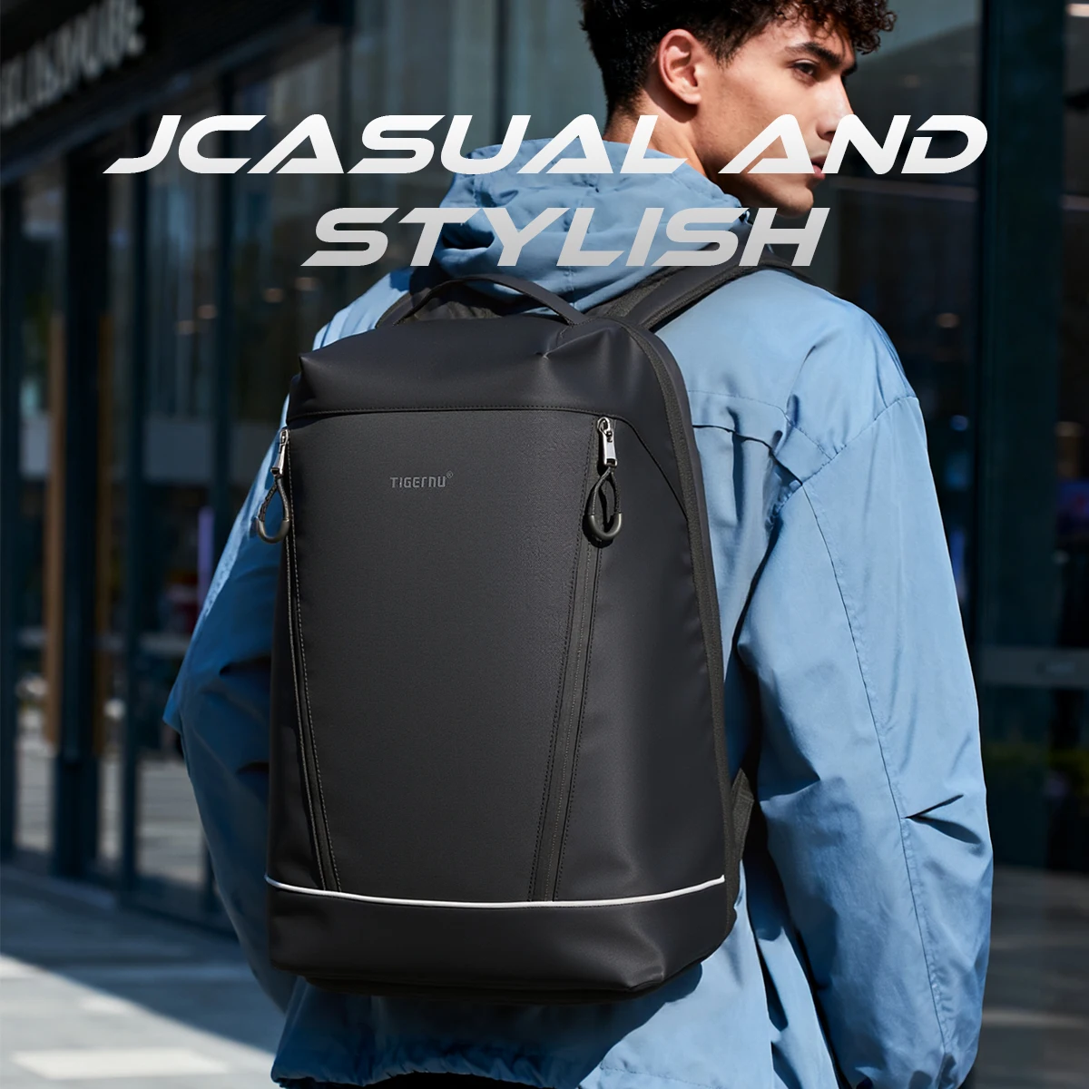 حقيبة ظهر عصرية للرجال من Tigernu مع جيب للأحذية 180 ° فتح الحقائب الذكور حقيبة المدرسة كمبيوتر محمول حقائب الظهر المدرسية #2