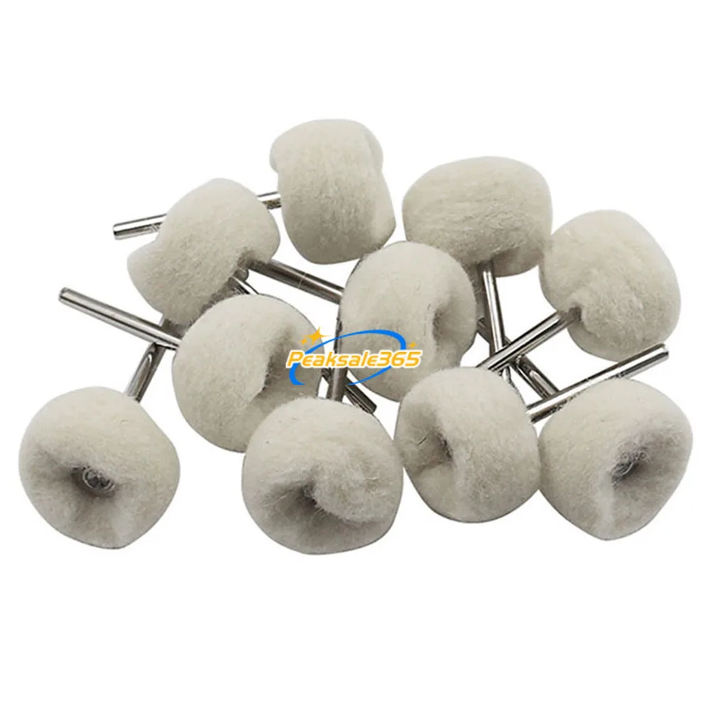 

10pcs Polishing Wool Wheels Shanks 3mm Rod Drill Rotary Grinders Electric Grinding Jade Bead Jewelry Buffing Felt Balls Dremel