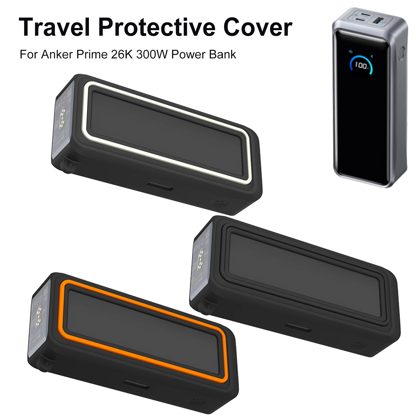 Charger Silicone Cover for Anker Prime 26K 300W Power Bank Battery Pack Protective Case Dirt and Dust Resistant Protective Cover