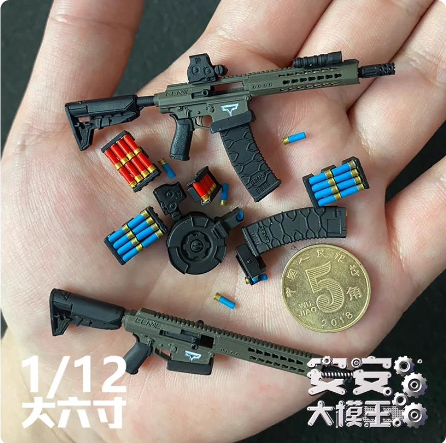 

YYDS 1/12 Scale Soldier Scene Prop Gun12 Accessories Resin High Quality Model Toy For 6'' Action Figure Body In Stock