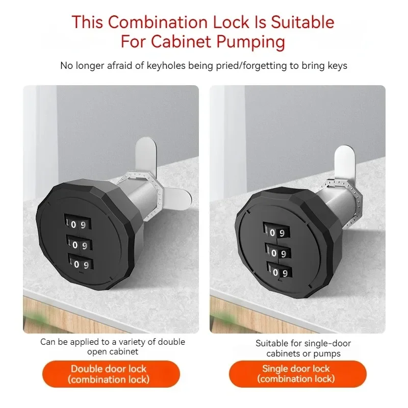 Universal Mechanical Password Lock Turn Tongue Lock Desk Drawer Shopping Mall Display Cabinet Door File Mailbox Lock Key-free