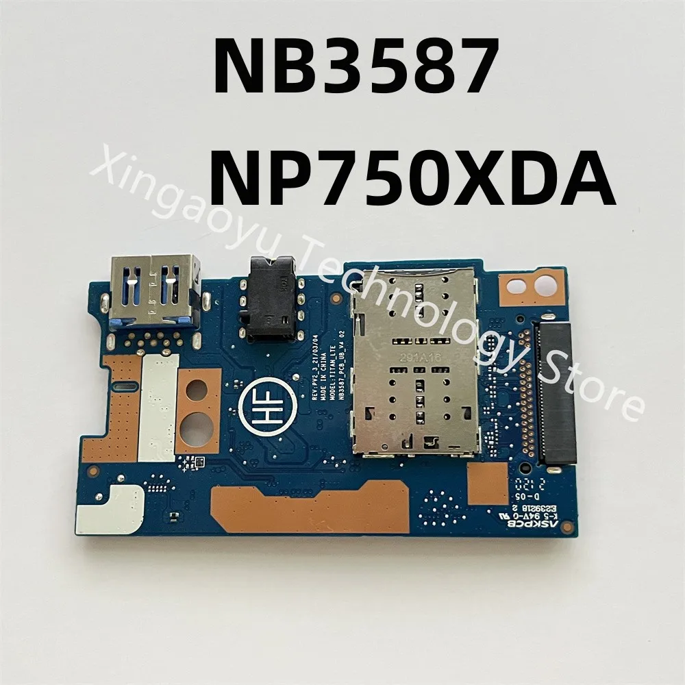 For Samsung Galaxy Book NP755XDA USB SD Card Reader Audio Port Board BA83-02476A NB3587_PCB_UB_V4 HQ3120G218000 Tested OK