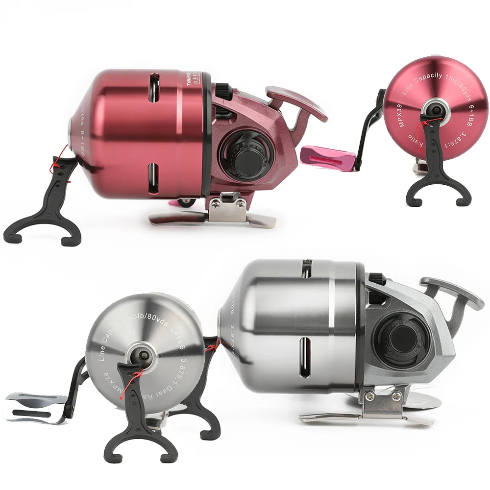 

Archery Hunting Bowfishing Reel CNC Machined 3.9:1 Gear Ratio Line Length 80yd for Outdoor Archery Compound Bow Shooting