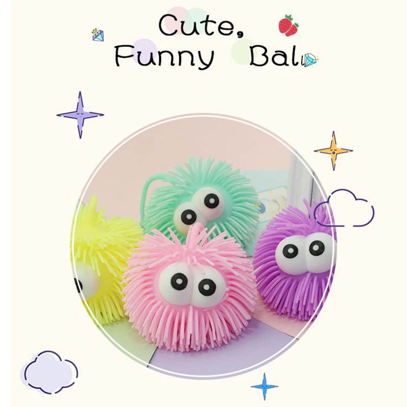 Funny Pop Eyes Stress Ball Bouncy Ball Sensory Toy Anti-Stress Fidget Toys Glow Balls For Kids Adults Birthday Party Gift