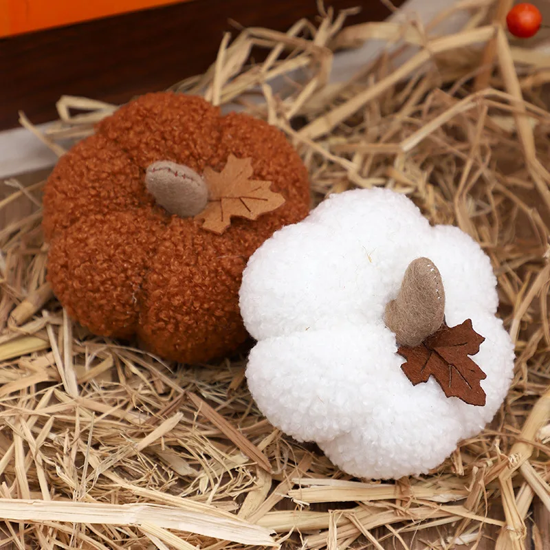 Fluffy Pumpkin Plush Halloween Pumpkin Decor Seasonal Home Accents for Birthday Thanksgiving And Party Favors Decoration Gift. view 3