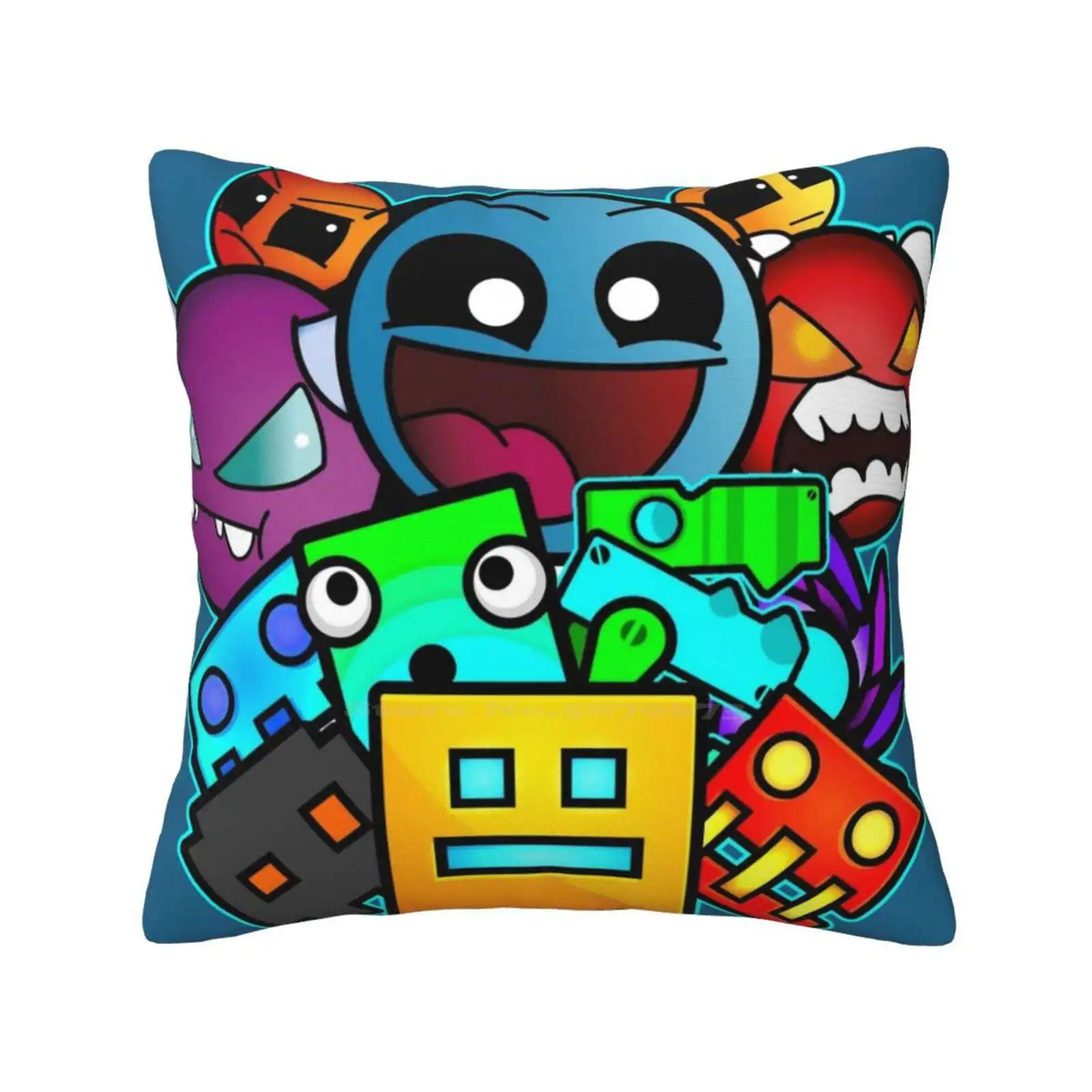 Geometry Dash Old School Gaming Throw Cushion Pillow Cover Geometric Geometry Dash Online Geometry Practice Geometry Games