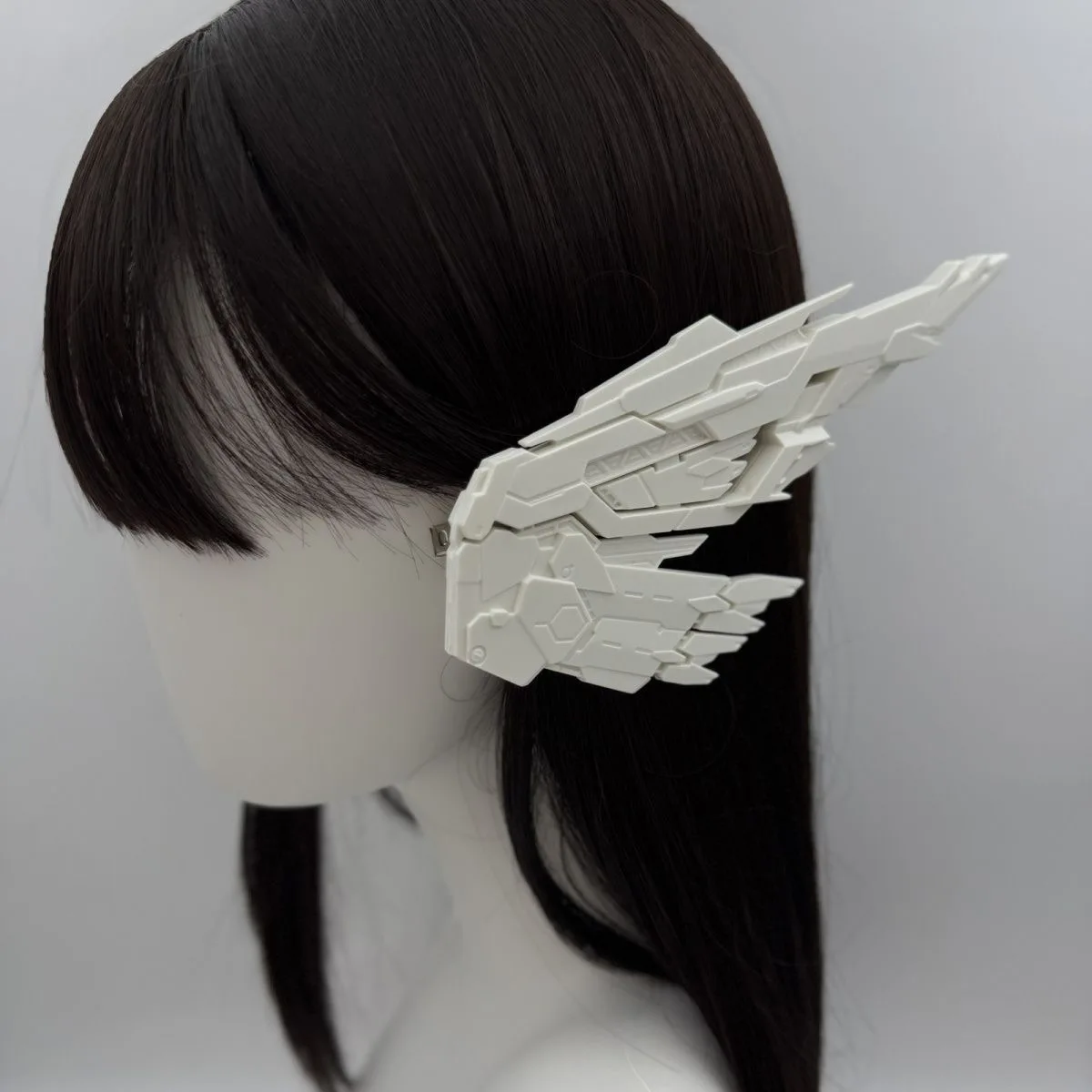 Cyberpunk Mecha Flügel Haarspangen Mechanische Haarklammern Y2K Futuristische Punk Cosplay Haaraccessoires Foto-Requisite – Detail 6