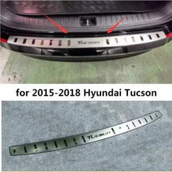 for 2015-2018 Hyundai Tucson Ultra-thin car stainless steel Rear Bumper Protector Sill Trunk Rear guard Tread Plate Car styling