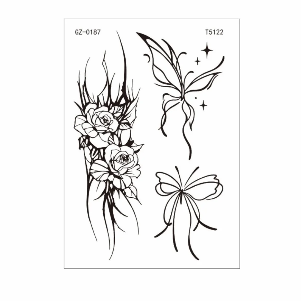 Personalized Waterproof Black Tattoo Stickers Elegant Ethnic Style Temporary Tattoo Stickers Long-lasting Body Art Tattoo Party