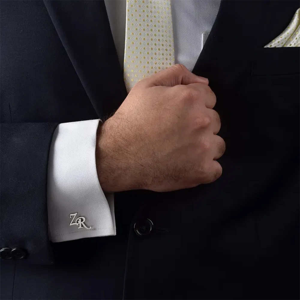 Customized First Letter Cufflinks, Personalized Men's Stainless Steel Cufflinks, Groomsman Gifts, Wedding Gifts, Groom Gifts