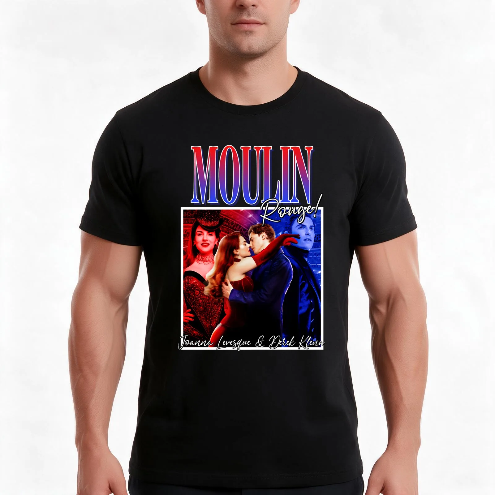 Moulins Rouges Joanna Levesque and Derek Klena T-Shirt, Summer Casual Cotton Tee, Oversized Streetwear Tops, Unisex Men Women