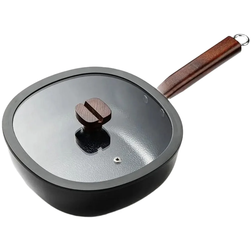 Frying Pan Square Wok For Stir-frying Single-serving Size Even Heat Distribution Easy Food Release Square Hammered Frying Pan