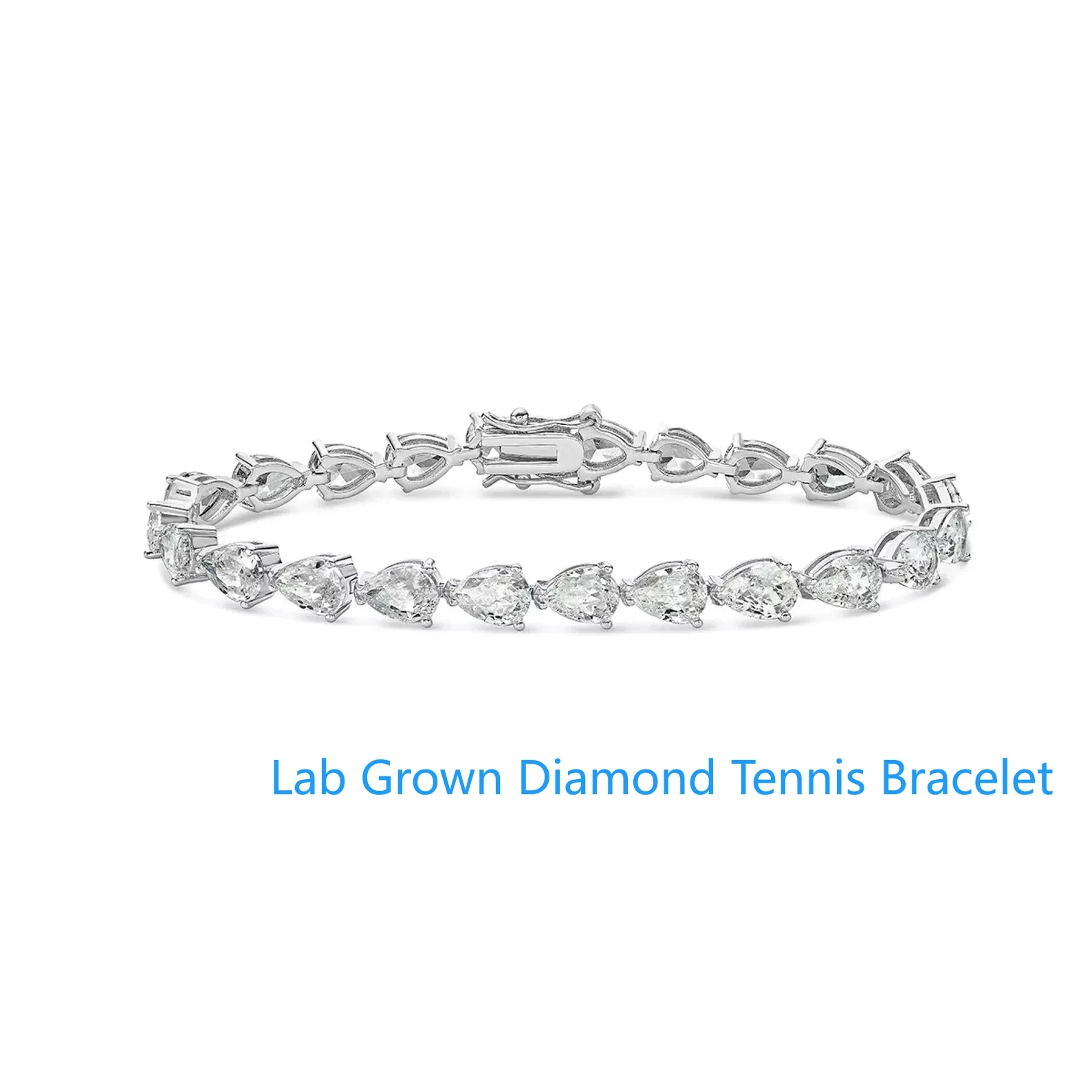 

13CTW Pear Cut DEF VS-VVS Lab Grown Diamond CVD HPHT Women's Gift Tennis Bracelet Solid 14k White Gold
