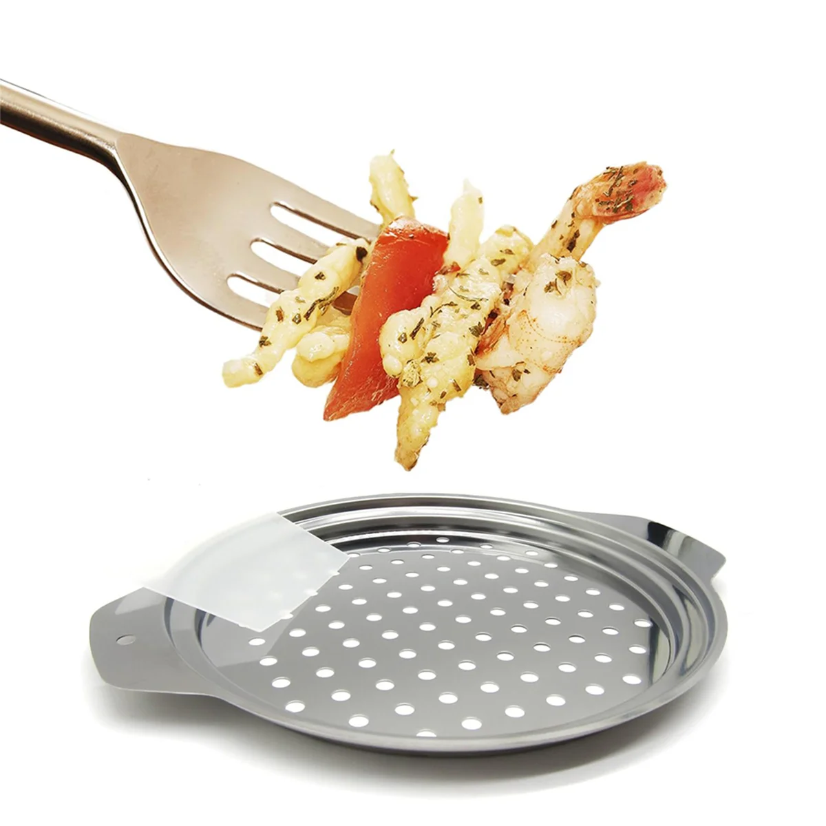 T80C Stainless Steel Spaetzle Maker Lid with Scraper Traditional German Egg Noodle Maker Pan Pot Spaghetti Strainer