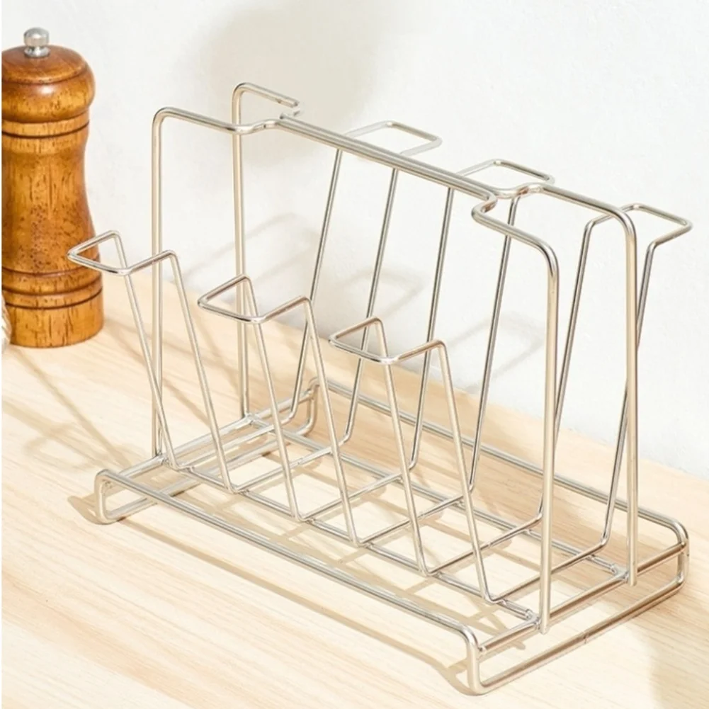 Stainless Steel Draining Rack for Cups Designed for Fast Drying of For Glasses Mugs and Teacups with Ergonomic Transport Handle