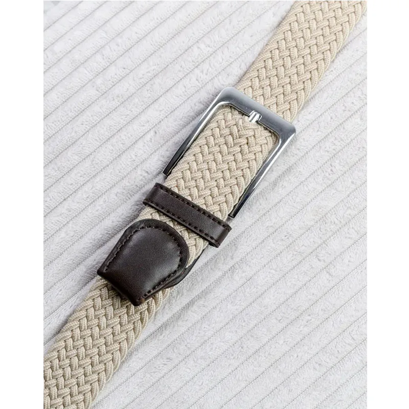 2025 cinto elástico tecido unissex cintura de lona ajustável para homens mulheres negócios diário uso casual atacado