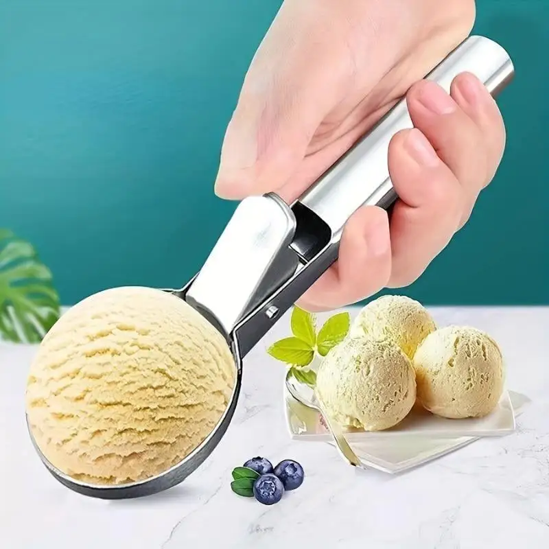 Useful Stainless Steel Dual-purpose Ice Cream Scoop Ice Cream Scooper Multifunctional Fruit Scoop Home Kitchen Supplies