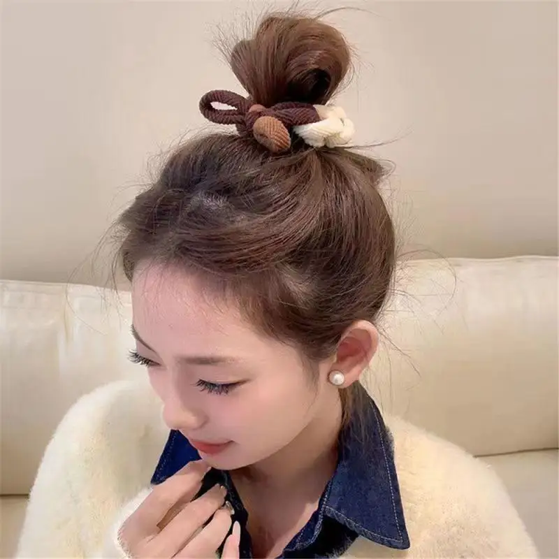 1/5PCS Fashionable Handmade Hair Band Comfortable To Wear High Elastic Thickened Headband Butterfly Headband Handcraft Elegant