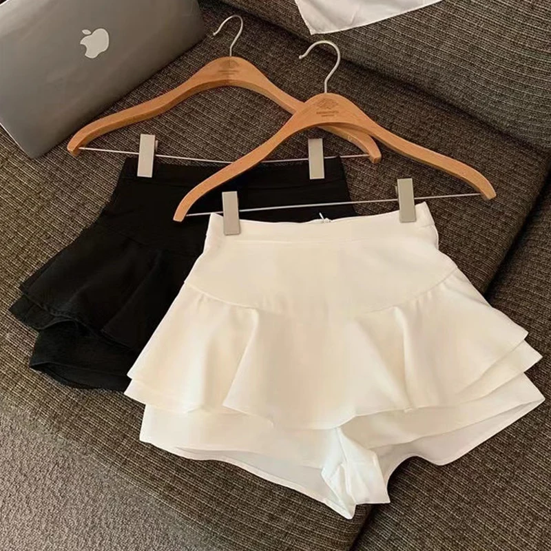 Sexy Ruffles Mini Skirt Women High Waist Slim Sweet Shorts Skirts Korean Fashion Casual Female Summer Design A Line Cake Skirt