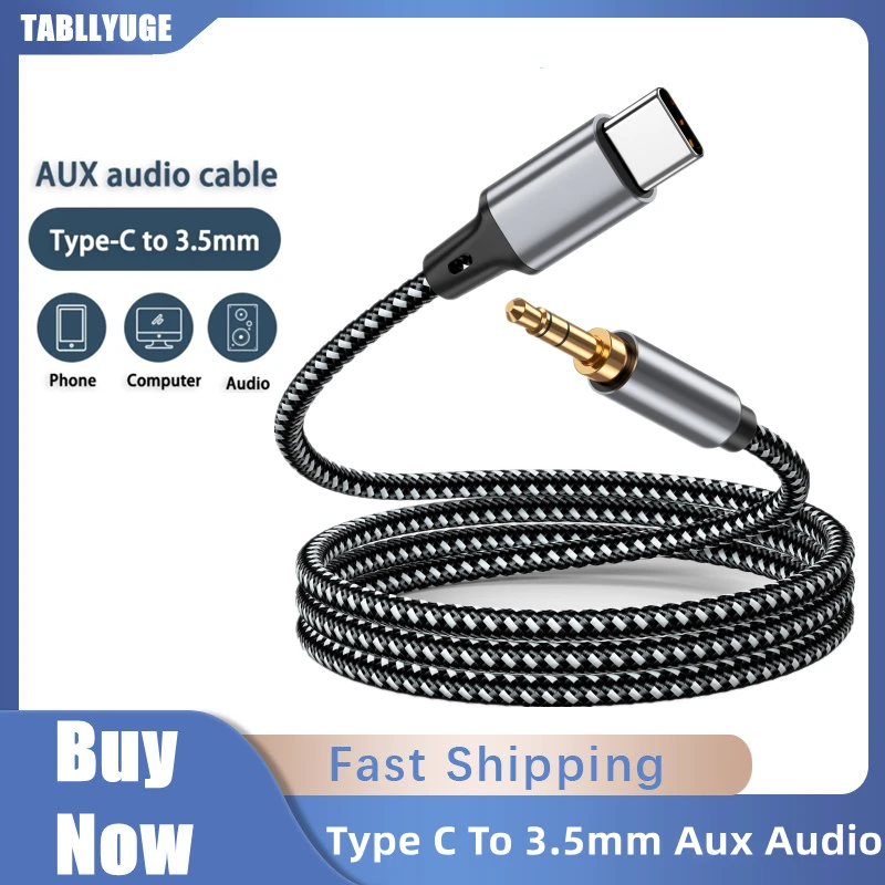 Usb Type C To 3.5mm Aux Audio Cable Headset Speaker Headphone Jack Adapter Car Aux for Samsung S20 Plus Note 20 S21 Ultra Xiaomi