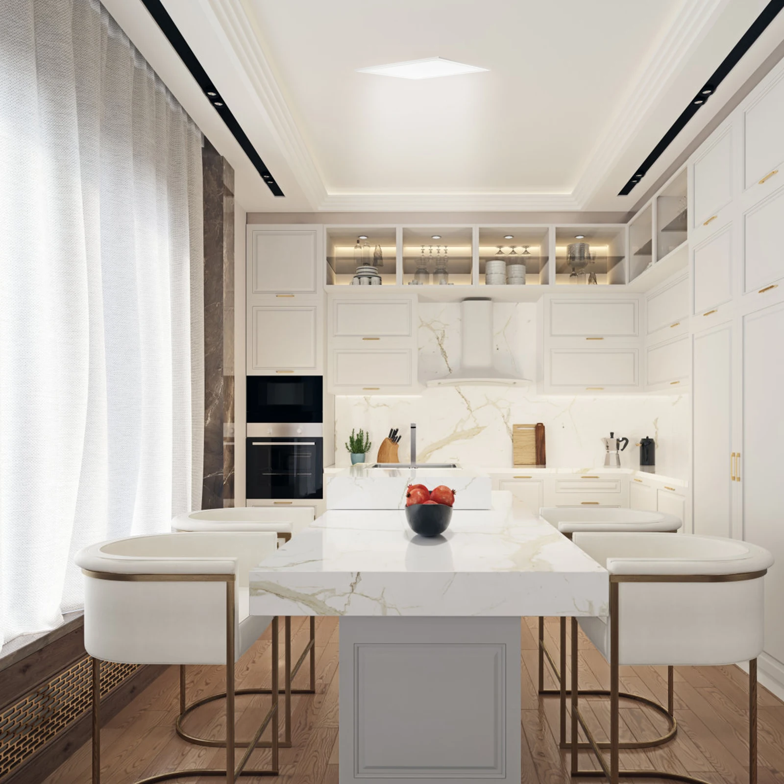 

Translucent Ceiling Light Cover Aluminum Gusset Lampshade Slim Design Frosted Board Uniform Light Guide Suitable Kitchen