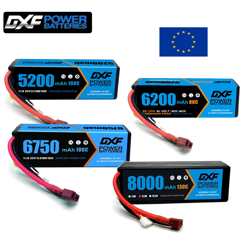 Deans Plug Hardcase para Buggy RC Car Truck, Lipo DXF 3S, 5200mAh, 6200mAh, 6750mAh, 7200mAh, 8000mAh, 9200mAh, EC5, XT90, T Deans, 1, 8