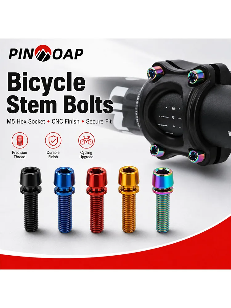 AliExpress pinmoap PINMOAP 6PCS Bicycle Stem Screws Bike Handlebar Clamp Bolts Hex Socket Fasteners For Mountain Road Cycling Repair Maintenance