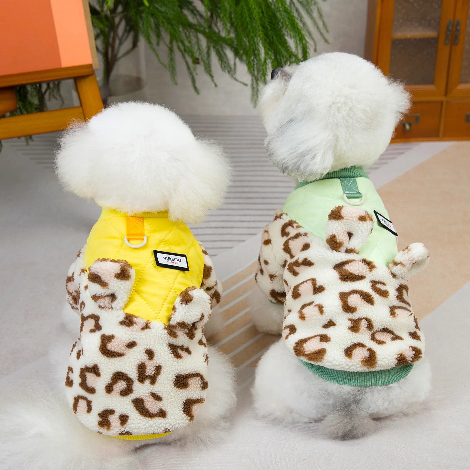 

Autumn And Winter Leopard Imitation Fur Dog And Cat Coat Padded Warm Coat Cat And Dog Universal Tide Luxury Style