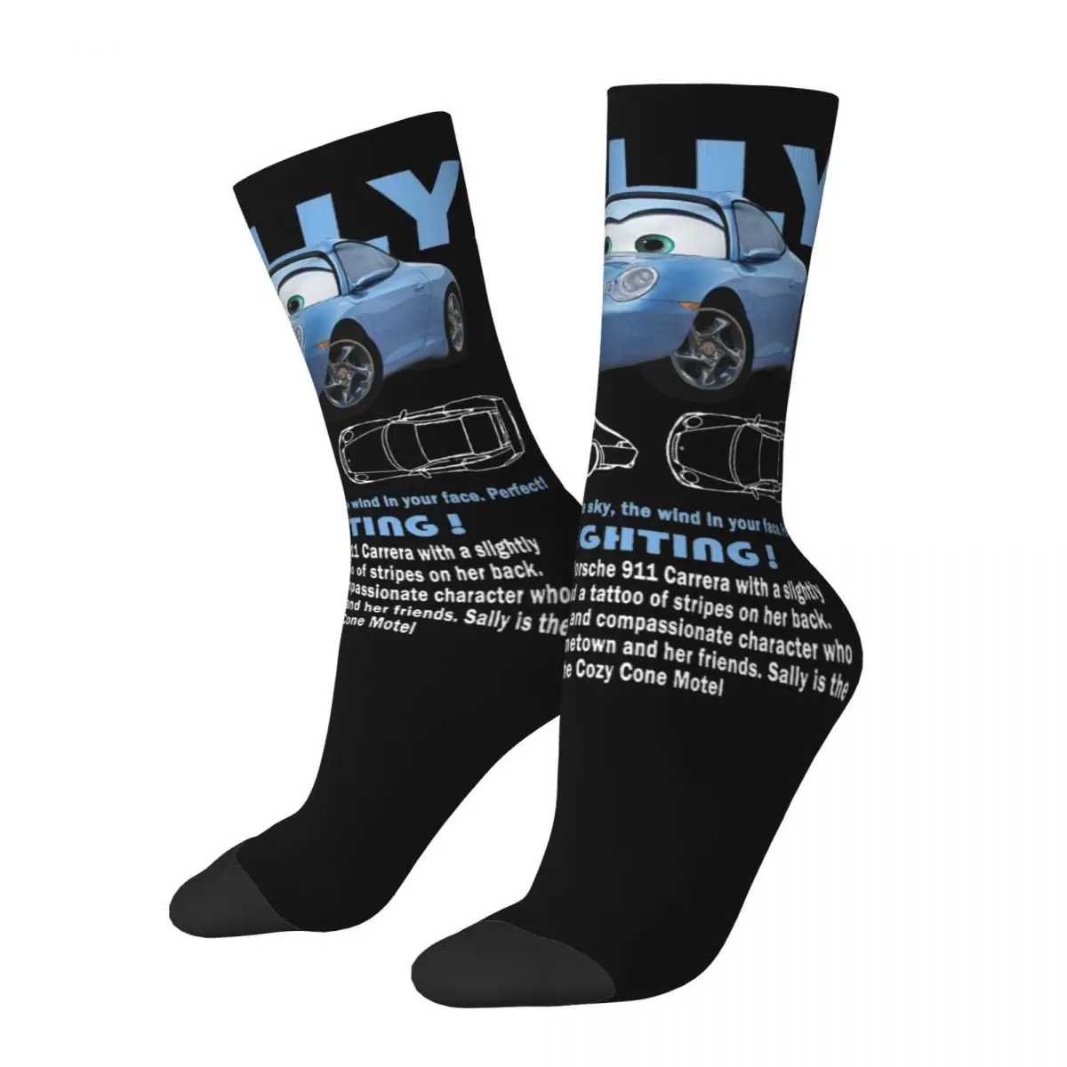 Cars Sally Carrera Lightnings Mcqueen Socks Men's Women's Polyester Fashion Socks Crazy Spring Summer Autumn Winter Socks Gift