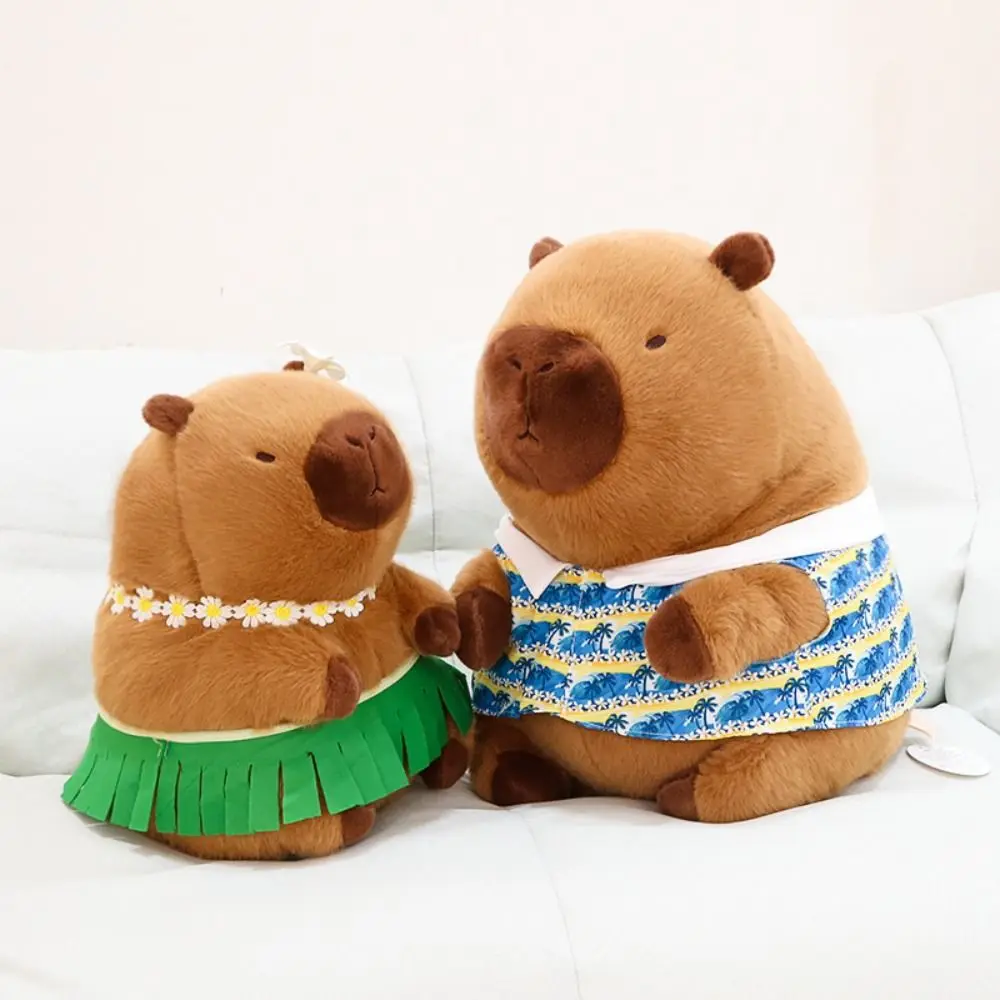 Beach Clothes Capybara Plush Toy Summer Style Collection Capibara Anime Fluffty Toy Cute Cartoon Capybara Plush Doll Christmas