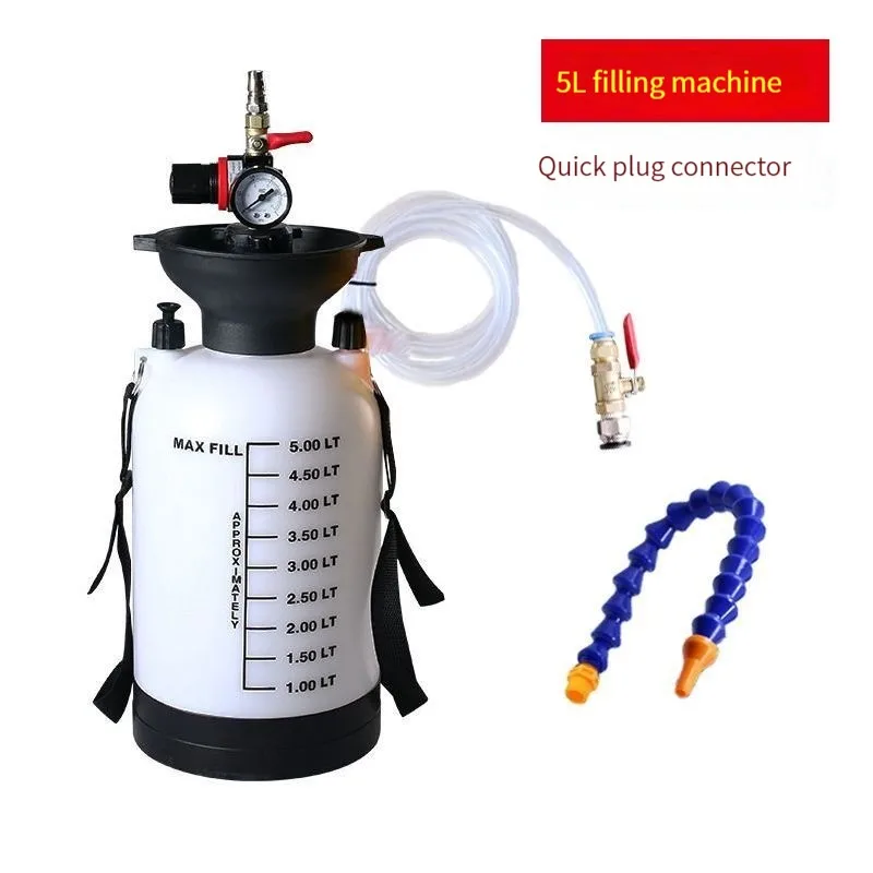 5L Pneumatic Filler Gear Transmission Fluid Tanker Car Gearbox Grease Injector Oil Tanker 3Second/Liter