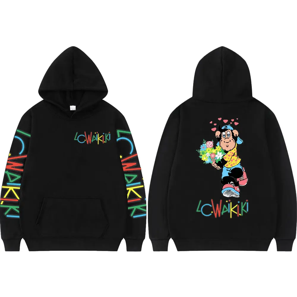 

Funny Lc Waikiki Monkey Print Hoodies Men Women Fashion Cartoon Sweatshirts High Quality Fleece Oversized Pullovers Streetwear