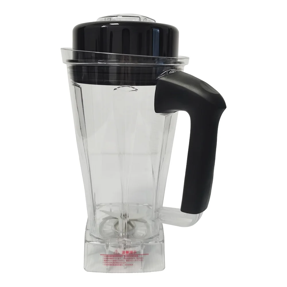 2L Round PC Blender Jar Stainless Steel Blade Set Durable Black Handle Electric Replacement
