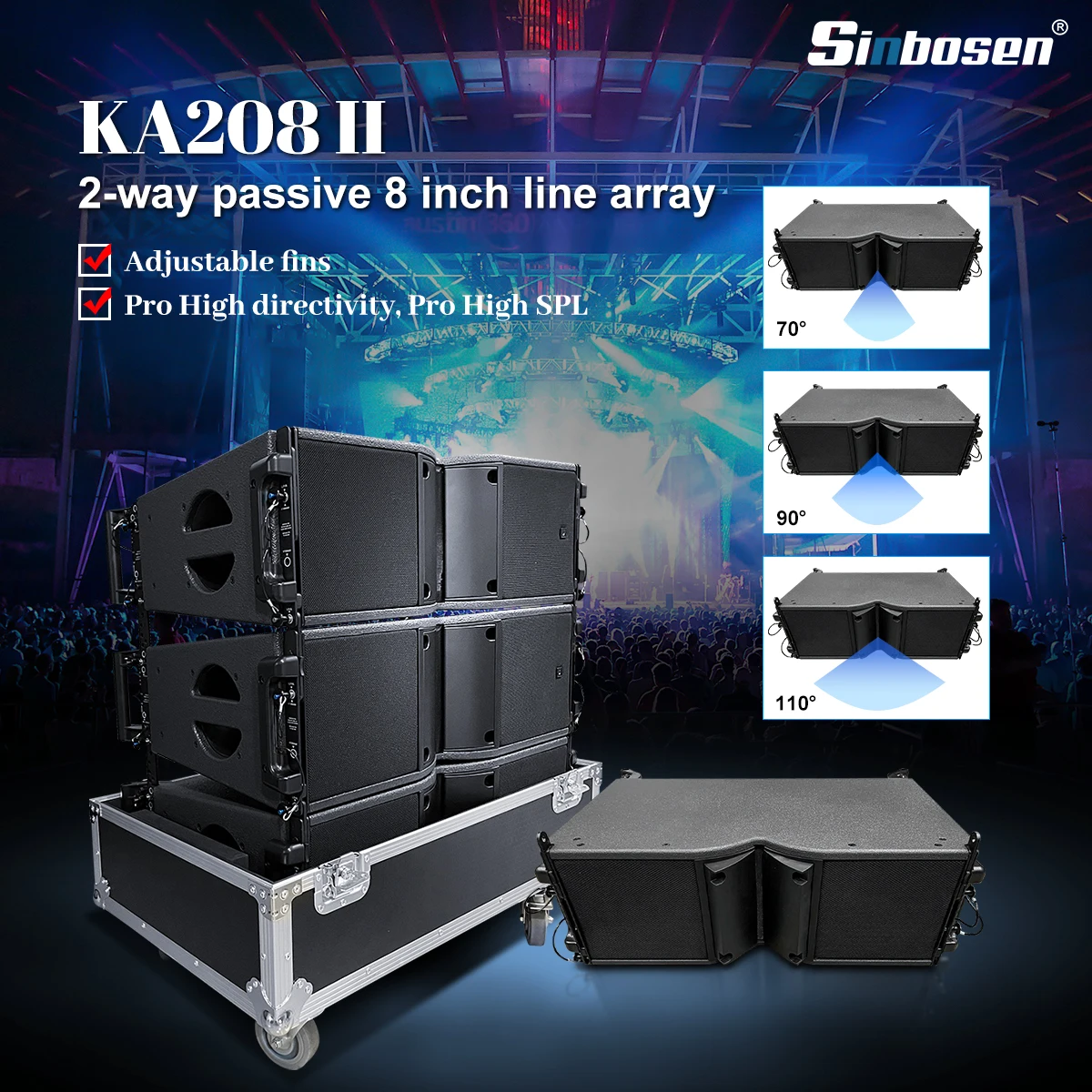 KA208 2 Way 8 Inch Speaker System Sound Audio Equipment Line Array