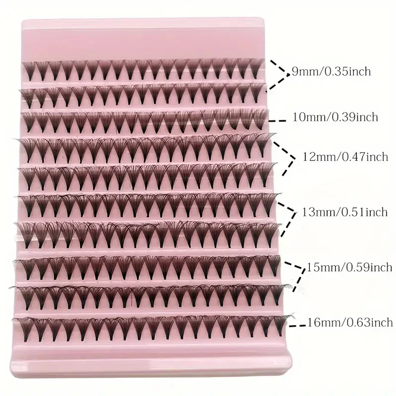 200Pcs Premade Fans Eyelash Extensions, C/D Curling, 9-16mm Lengths for Dramatic Volume & Charming Eye Makeup, Low Allergenic