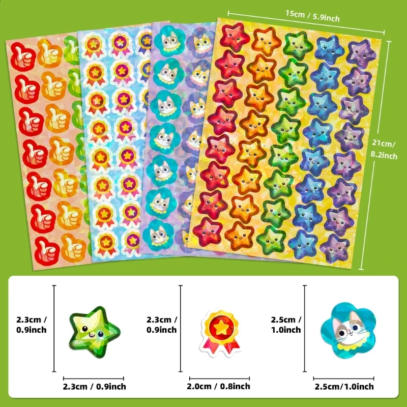 330Pieces Child Reward Stickers Star Flower Thumb Up Stickers