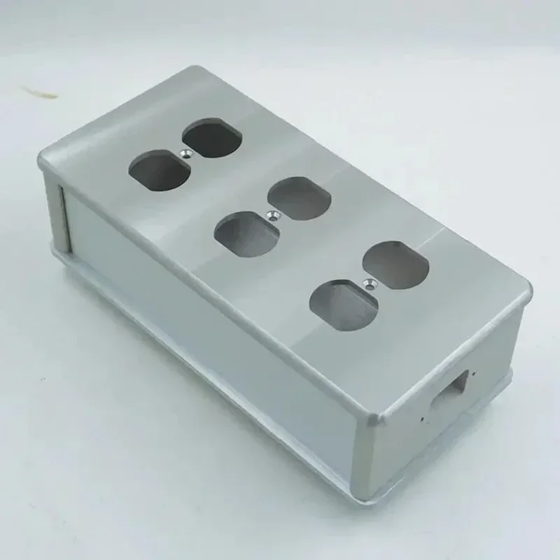 1PC Full Aluminum HiFi US Power Case DIY Box Standard Power Socket Chassis