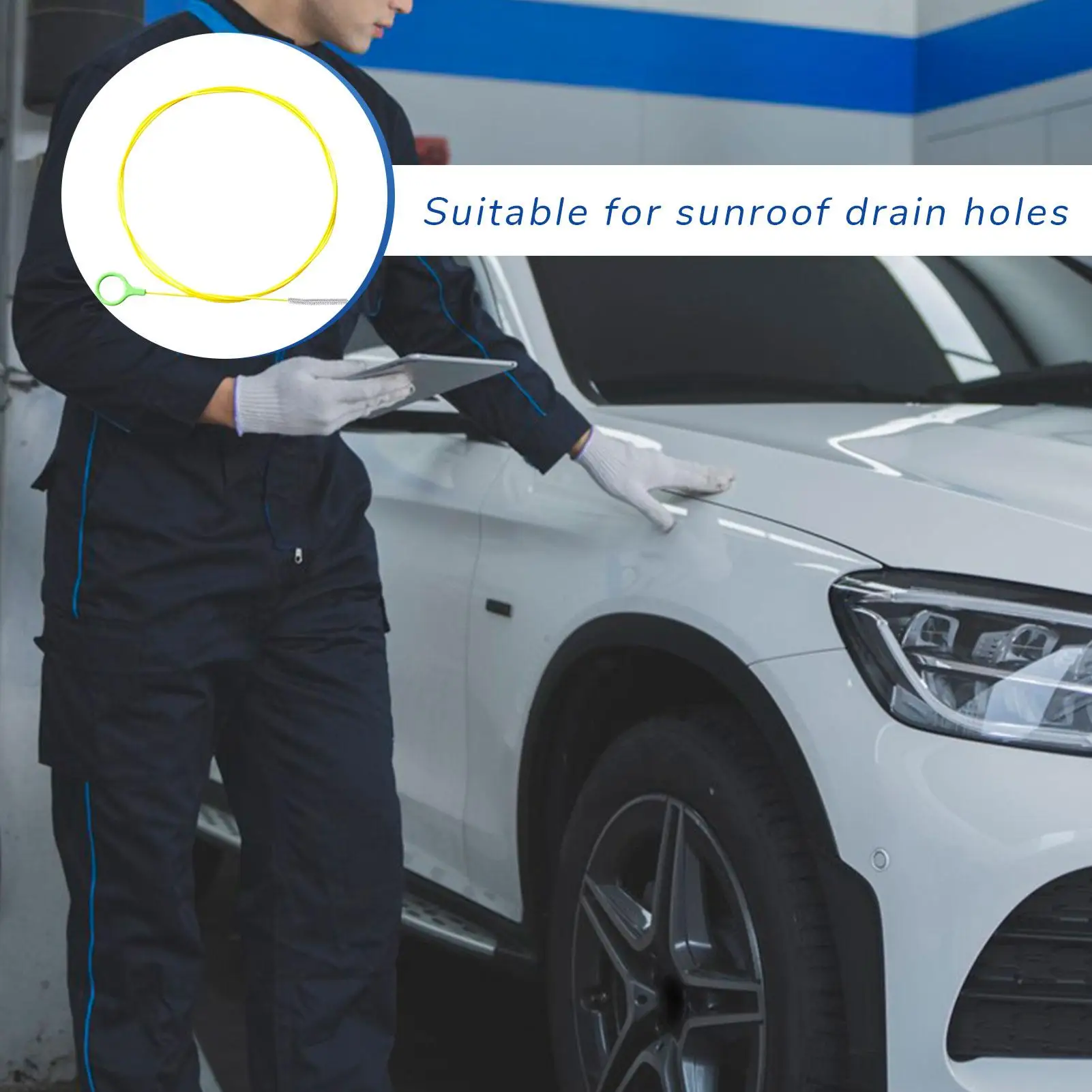 2.3 m Drain Hole Car Cleaning Pipe Brushes Flexible Drain Dredge Sunroof Cleaning Scrub Brush Car Wash Cleaning Tool Accessories