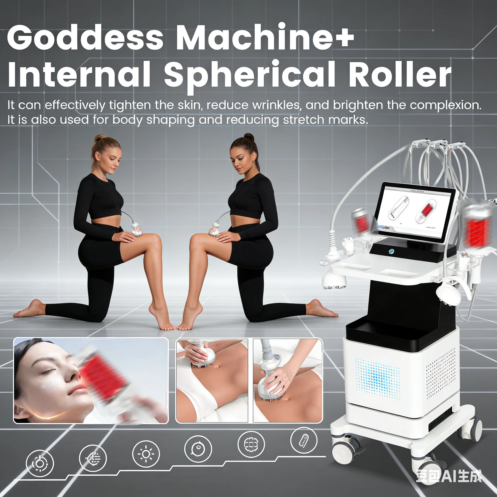 

Venus Legacy Wrinkles Slim Body Sculpt Perfect lines Lighten Stretch Marks Lighten 4DTM Technology Cavitation