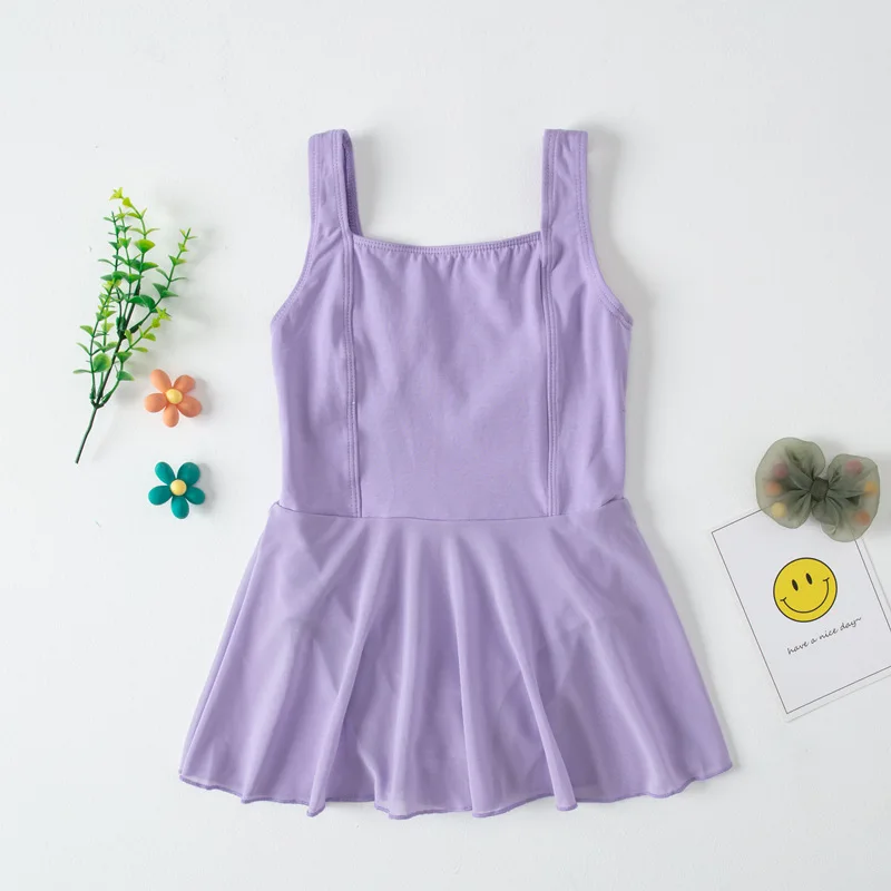 

Балетные трико для девочек с юбкой, классический камзол на бретельках, танцевальный гимнастический наряд балерины, платье с широкими плечами, профессиональное кружево