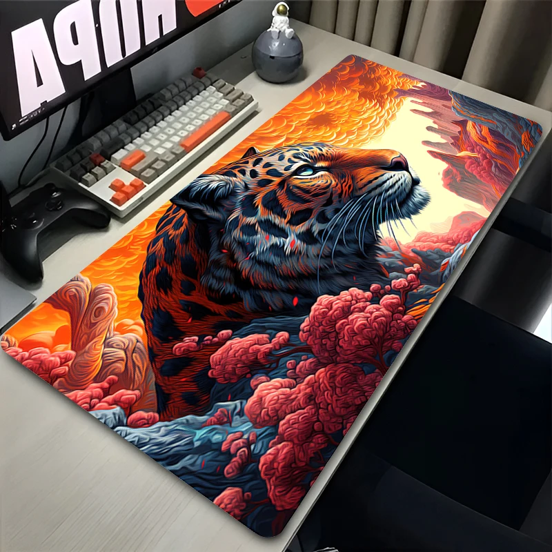 Mouse Pad Tiger Design Pattern Desk Mouse Mat Anime Playmat Gaming Mousepad Speed Computer And Office Gamer Cabinet Keyboard Pad