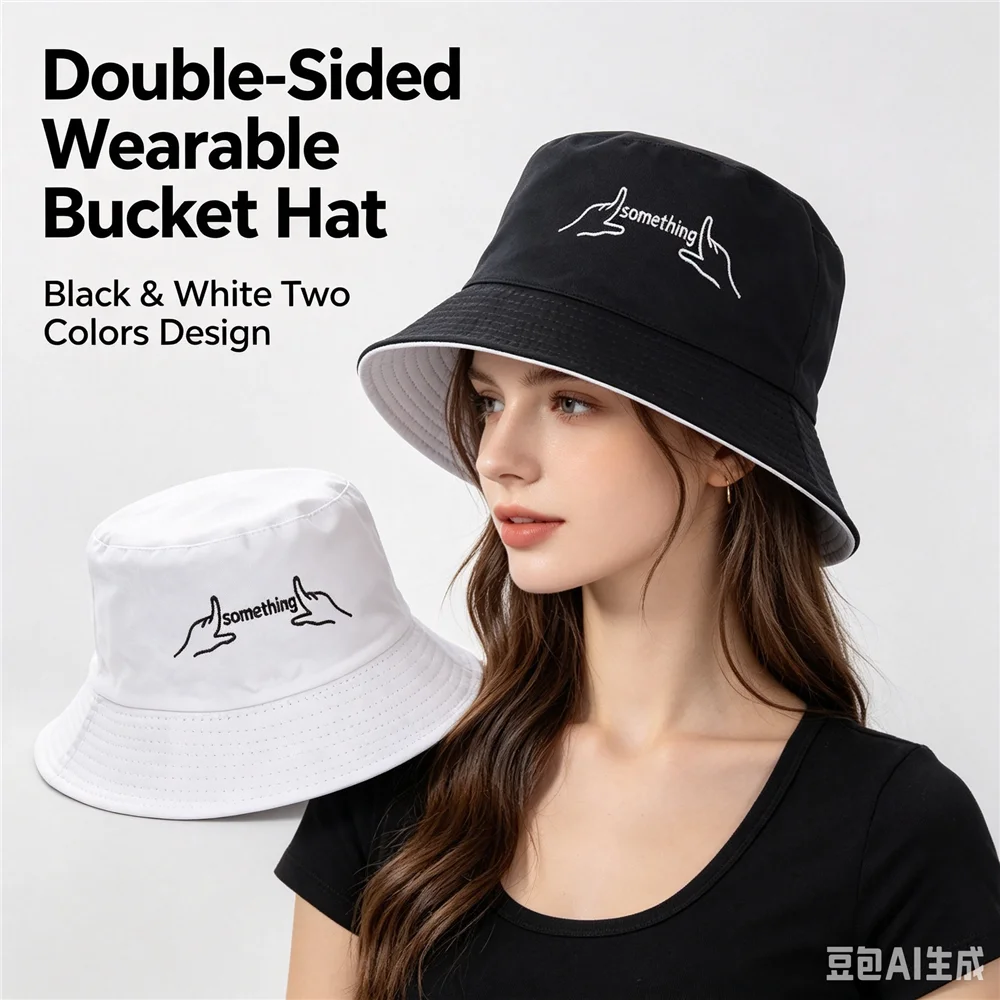 Unisex Double Sided Bucket Hat for Men Women Fashion Two Colors Outdoor Street Wear Sun Hats Autumn Spring Idol Style YC2