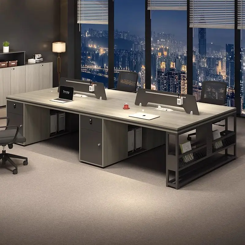 

Office staff, desk and chair combination, simple modern four four four six six double seat, office screen, card seat, work stati