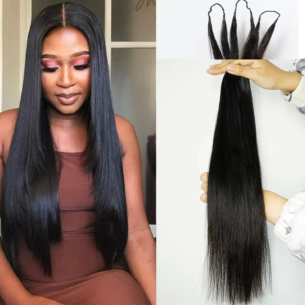 Burmese krullende haarextensions met knoopjes, pluizig haar voor zwarte vrouwen, onzichtbare knooploze krullende vlecht haar.