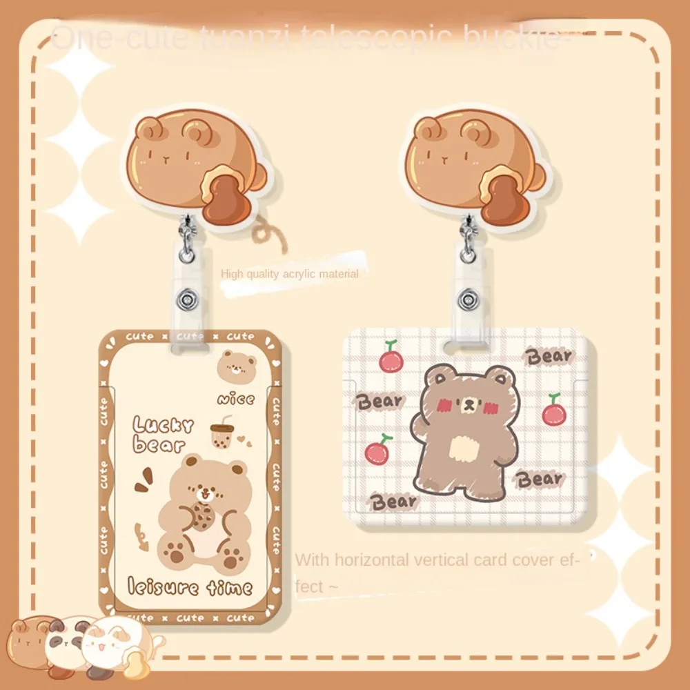 Animal Style Dumplings Animals Badge Reel Dumplings Cartoon Animal Cartoon Retractable Badge Reel Cat Creative