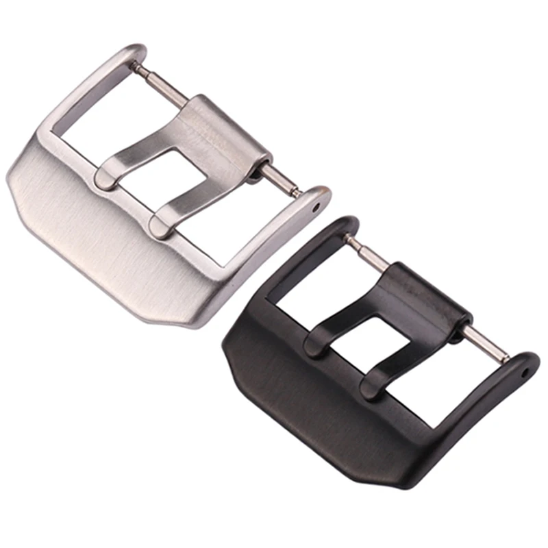 23mm Stainless Steel Watch Buckle Silver Black Brushed Meatl Strap Clasp Watchbands Accessories