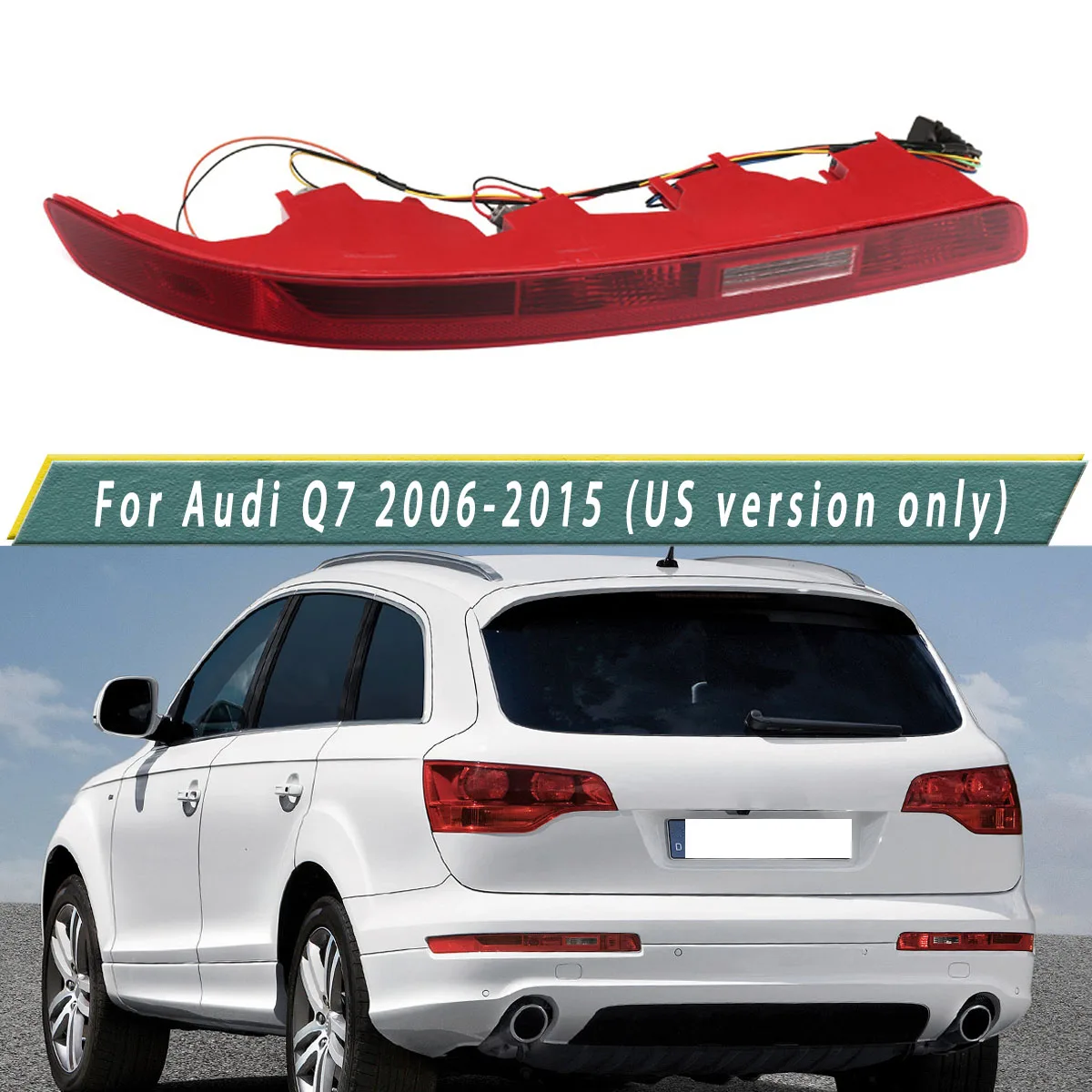 

Rear Bumper Fog Light For Audi Q7 2009 2010 2011 2012 2013 2014 2015 Rear Left Side Bumper Red Lens Tail Light Reflector Lamp