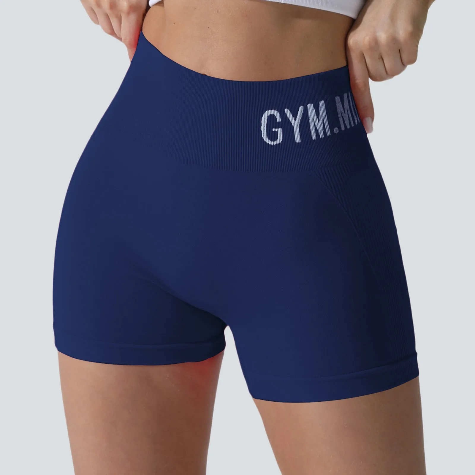 Yoga Shorts High Waist Workout Shorts Fitness Yoga Lift Butt Fitness Solid Color Breathable Soft Running Tight Shorts For Female