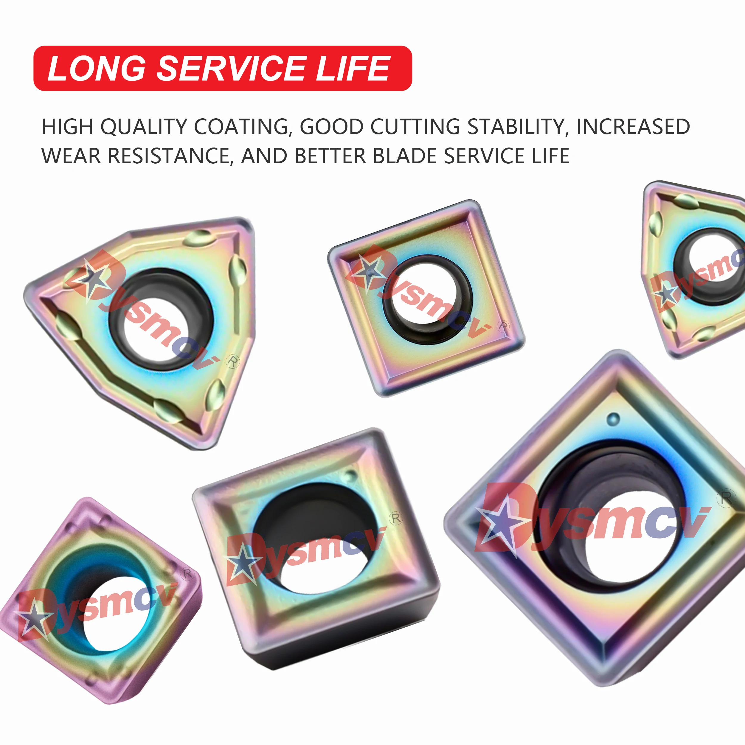 Ultra Hard เจ็ดสีเหล็กดับพิเศษ U-รูปแทรก WCMT080412-SF SPMG090408-TG SOMG00402-TG TF618 เครื่องกลึง CNC ใบมีด